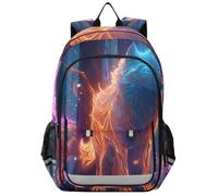 Générique The Glowing Wolf Sac à dos pour ordinateur portable pour femme et homme Sac à dos d'école Sac à dos de voyage décontracté avec compartiment 43,2 cm