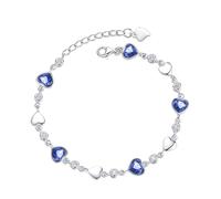 Générique The Heart Of The Bracelet Inlaid With Brilliant Blue Is The Symbolizing Love And Happiness Jonc Bracelet Couple Pour Bracelets Anneaux (Blue, One Size)