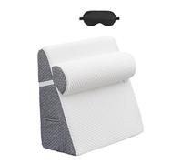 Générique The Hiquo Wedge Pillow Set with Silk Sleep Mask, 4-in-1 Versatile Orthopedic Bed Wedge Pillows, Adjustable Memory Foam with Removable Cover for Head, Back, Legs & Knees (1pcs)