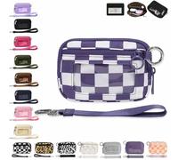 Générique The Iris' Wallet 2nd, The Iris Pouch Wristlet, Zip Card Case with ID Window/Hand Strap, for Travel Credit Card Holder (Purple-B)