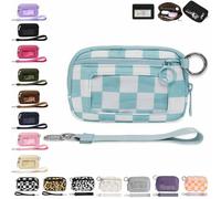 Générique The Iris' Wallet 2nd, The Iris Pouch Wristlet, Zip Card Case with ID Window/Hand Strap, for Travel Credit Card Holder (Light Blue-B)