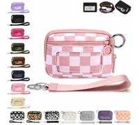 Générique The Iris' Wallet 2nd, The Iris Pouch Wristlet, Zip Card Case with ID Window/Hand Strap, for Travel Credit Card Holder (Pink-B)