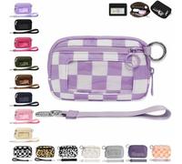 Générique The Iris' Wallet 2nd, The Iris Pouch Wristlet, Zip Card Case with ID Window/Hand Strap, for Travel Credit Card Holder (Light Purple-B)