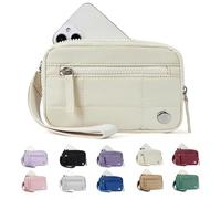 Générique The Iris' Wallet 2nd, The Iris' Wallet, Wristlet Wallets Waterproof Nylon Quilted Wallet with 3 Zipper Purse for Travel Credit Card Holder (Beige)