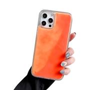 Générique The Luminous for iPhone Case, Glow in The Dark Phone Case, Fun Liquid Fluorescent Moving Quicksand Cases for iPhone 16/15/14/13/12 Pro Max Plus (Orange,17ProMax)