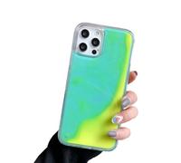 Générique The Luminous for iPhone Case, Glow in The Dark Phone Case, Fun Liquid Fluorescent Moving Quicksand Cases for iPhone 16/15/14/13/12 Pro Max Plus (14pro,Yellow)