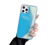 Générique The Luminous for iPhone Case, Glow in The Dark Phone Case, Fun Liquid Fluorescent Moving Quicksand Cases for iPhone 16/15/14/13/12 Pro Max Plus (14pro Max,Blue)