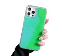 Générique The Luminous for iPhone Case, Glow in The Dark Phone Case, Fun Liquid Fluorescent Moving Quicksand Cases for iPhone 16/15/14/13/12 Pro Max Plus (Green,17Air)