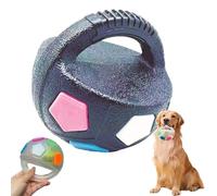Générique The Mellow Dog Calming Ball, Dog Ball with Handle, Pet Football Shape Toy, Squeaky Floating Balls, Tough Durable balltoy for Aggressive Chewers (B. Black Lottery)