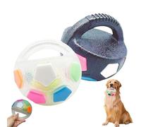 Générique The Mellow Dog Calming Ball, Dog Ball with Handle, Pet Football Shape Toy, Squeaky Floating Balls, Tough Durable balltoy for Aggressive Chewers (A+B)
