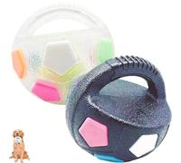 Générique The Mellow Dog Calming Ball with Handle, Dog Toy Ball with Handle, Toss and Fetch Play, Treat Dispensing & Lick Ball with Squeaker, for Water Play, Training (White+Black-b)