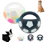 Générique The Mellow Dog Calming Ball with Handle, Interactive Toss, Pet Dog Football Shape Toy, Squeaky Floating Ball, Interactive Pet Toy, for Small Medium Large Dogs (White+Black a)