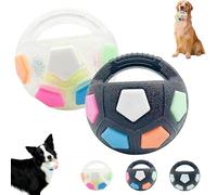 Générique The Mellow Dog Calming Ball with Handle, Interactive Toss, Pet Dog Football Shape Toy, Squeaky Floating Ball, Interactive Pet Toy, for Small Medium Large Dogs (White +Black b)