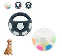 Générique The Mellow Dog Calming Ball with Handle, Pet Dog Football Shape Toy, Rubber, Squeaky, Suitable for Dogs Who Like to Chew Things for Water Play, Training and Outdoor Games (A+C)