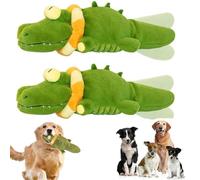 Générique The Mellow Dog - Calming Crocodile, 2025 New Automatic Tail-Wagging Dog Toy, Machine Washable, Interactive & Emotional Support Plush for Dogs for Small, Medium & Large Dogs (Green,2pcs.)