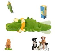Générique The Mellow Dog-Calming Crocodile, 2025 New Calming Crocodile Dogs, Plush Dog Toy, Automatic Tail-Wagging, Soft Cleanable with Water Cover, for Small, Medium, Large Dogs (1Pcs)