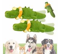 Générique The Mellow Dog - Calming Crocodile, Automatic Tail-Wagging Petting Machine with USB Charging, Cover for Small Medium Large Dogs & Puppies to Keep Them Busy (2 pcs)
