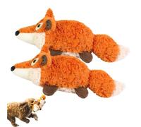 Générique The Mellow Dog - Calming Crocodile, Soft & Washable Cover, Automatic Tail-Wagging, Interactive & Emotional Support Plush, for Small, Medium, Large Dogs, USB Charging (Fox- 2 Pcs)
