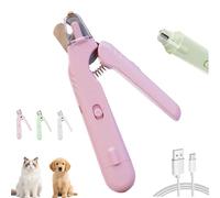 Générique The SafeTrim by Pupnourish, Pupnourish Nail Trimmer, Dogs & Cats Nail Clippers with Light, Splash Guard, Low-Noise & Low-Vibration Multi-Function Animal Nail Clipper & Electric Filer (Pink)