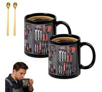 Générique The Ultimate Mechanic's Toolbox Mug, 11oz Ceramic Mechanic Toolbox Coffee Cup, Funny Realistic Auto Mechanical Design Tool Mugs for Dad,Handyman,Automotive Enthusiasts