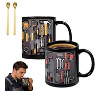 Générique The Ultimate Mechanic's Toolbox Mug, 11oz Ceramic Mechanic Toolbox Coffee Cup, Funny Realistic Auto Mechanical Design Tool Mugs for Dad,Handyman,Automotive Enthusiasts