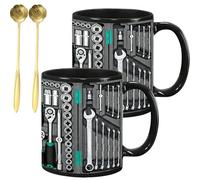Générique The Ultimate Mechanic'S Toolbox Mug, 11oz Ceramic Mechanic Toolbox Coffee Cup, Realistic Tool Details & Comfortable Handle, for Birthday Christmas Thanksgiving Anniversary (#B,2PCS)