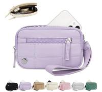 Générique The Wallet 2nd, Nylon Quilted Wristlet Wallets for Women,Fashion Lightweight 3 Zipper Purse Wallet with ID Window