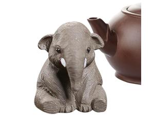 Générique Théière en Argile Violette | Ornement d'éléphant d'argile | Pourpre,Plateau à thé Fait à la Main décor thé cérémonie Animal de Compagnie éléphant Ornement pour Cadeau de fête des pères