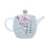 Générique Théière en Céramique 1,2 L Résistante la Chaleur Décor Fleur Oiseau, Service à Thé Maison pour Infusion, Bouilloire Artisanale Adaptée Bureau et Cérémonie de Couleur Aléatoire