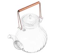 Générique Théière en Verre Résistante la Chaleur Capacité 800ml Anse en Cuivre Design Simple et Élégant, Facile à Nettoyer, Maison