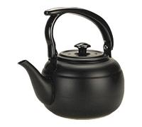 Générique Théière Infuseur à Thé Verseuse Récipient pour Boissons Au Design Élégant En Acier Inoxydable Compatible et Induction Appropriée pour Le Thé En V, 1.2 L Noir 10 X 8 X 9 Cm