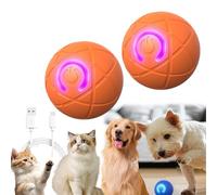 Générique Thelifeh Smart Jumping Ball Dog Toy, Interactive Dog Toy Ball That Moves on Its Own, Pet Bounce for Dogs, Boredom Relief, for Small, Medium, Large Pet (Orange*2)