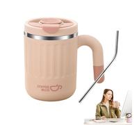 Générique Thermal Coffee Mug 480ml Stainless Steel Insulated Drink Cup, Leak-Proof Mug | with Handle Lid Portable Tea Container for Hot Cold Beverages Travel Office Daily