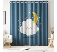 Générique Thermiques Isolant Rideaux Occultant Cartoon Nuages Lune