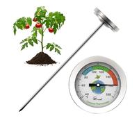 Générique Thermomètre À Compost - Panneau De Sonde en Acier Inoxydable, Chambre De Lecture du Sol De 7 Pouces, Couche De Jauge De Température Extérieure, Module De De Jardin Durable | pour Les Bacs
