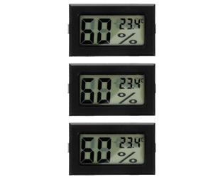 Générique Thermomètres D'intérieur Précis 3pcs Hydromètre Numérique Mini pour Maison et Bureau, Thermomètre Hygromètre Compact en Abs pour Mesure de L'humidité