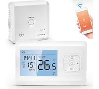 Générique Thermostat Connecté sans Fil, Intelligent WiFi avec Commande Vocale, Programmable pour Chaudiere Gaz et Contrôle à Distance