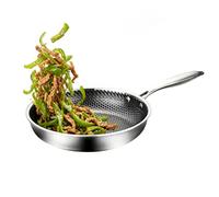 Générique Thick Frying Pan - Stainless Steel Kitchen Frying Skillet - Stove Top Cooking Pan,for Home Apartment Farmhouse Camping For Steak Fish Meat Vegetable Eggs