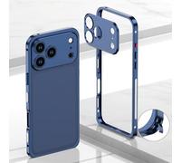 Générique Thin Metal Frame Heat Dissipation Case with Lens Protector for iPhone 17/16/15/14 Pro Max,Anti-Scratch Shockproof Protective Case,Detachable Metal Lens Cover