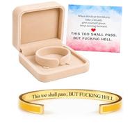 Générique This Too Shall Pass Mantra Cuff Bracelet, Hidden Engraved But F***ing Hell Adjustable Inspirational Bangle, Motivational Jewellery Gift for Women (Yellow-Gold)