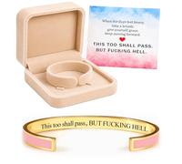 Générique This Too Shall Pass Mantra Cuff Bracelet, Hidden Engraved But F***ing Hell Adjustable Inspirational Bangle, Motivational Jewellery Gift for Women (Pink-Gold)