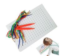 Générique Threading Boards, String Weaving Stitching Activity Board, 7.48x11.42x0.79 inches Creative Playtime, Calming Sensory Learning Toy with Colored Ropes for Kids, Toddler