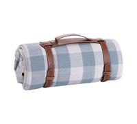 Générique Three-Layer Laminated and Thickened Acrylic Leather Picnic Mat with Straps, Portable Beach Mat for Professional Outdoor Outings, Heavy-Duty Waterproof Picnic Blanket