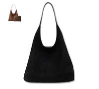 Générique Tiaastaps Brown Tote Bag, 2025 New Suede Boho Bags for Women, for Office/Travel/Shopping All Occasions (Black)