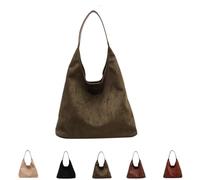 Générique Tiaastaps Brown Tote Bag, Tiaastaps Suede Tote Bag For Women, Brown Suede Boho Bags, For All Occasions, Versatile Handbag, Browns Shoulder Bags (green)