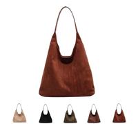 Générique Tiaastaps Brown Tote Bag, Tiaastaps Suede Tote Bag For Women, Brown Suede Boho Bags, For All Occasions, Versatile Handbag, Browns Shoulder Bags (coffee)