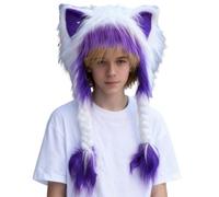 Générique Tierohren Beanie Mütze, Verstellbare Katzenohren Strickmütze, Schlappohren Mütze Party-Kopfschmuck, Frauen Mädchen Kinder Outdoor Indoor Sport Cosplay Bühne Winterfest Feier