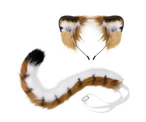 Générique Tiger Ears Headband and Tail - Halloween Costume Accessories