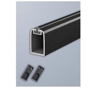 Générique Tiges de Placard en Alliage d'aluminium, for Suspendre des vêtements, Rail de Garde-Robe, Poteau de Rangement Coulissant en Douceur(Black,58cm/22.8in)