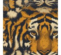 Générique Tigre Rayures De Tigre Papier Peint Épaissir Mat Auto Adhésif 44x1000 cm Rétro à La Mode Meubles Autocollants Amovible Comptoir Contact Papier Stickers Muraux pour Bains Salon Chambre